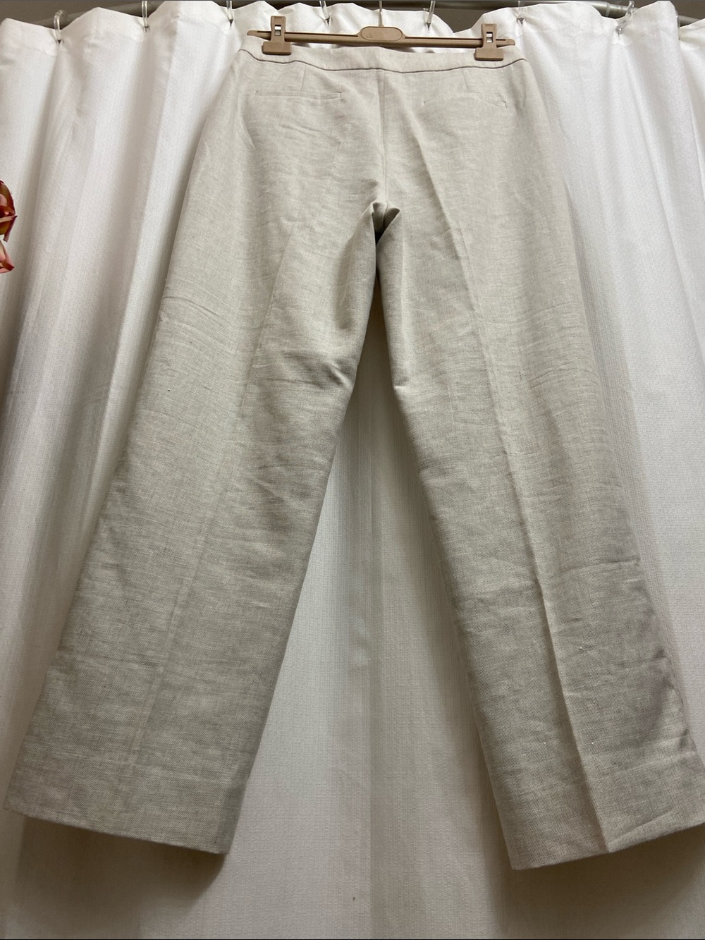 J. Crew Kate Straight-Leg Pant in Natural Linen Neutral Tailored Trouser - Picture 4 of 16